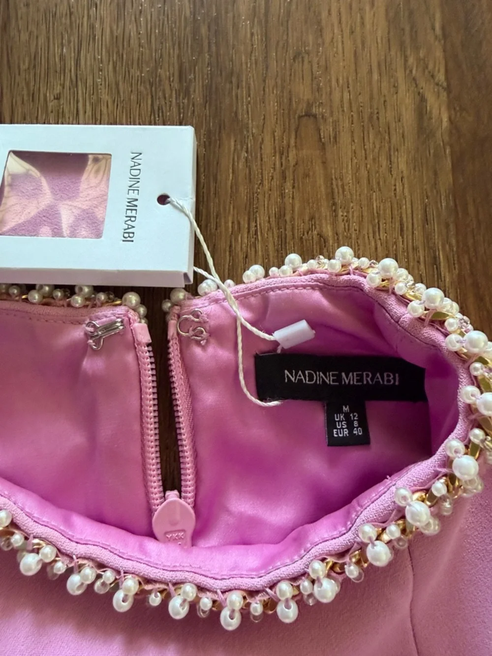 New Nadine Merabi Simone Pink Mini Dress - Picture 6 of 7